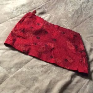 Express red w sequin mini skirt